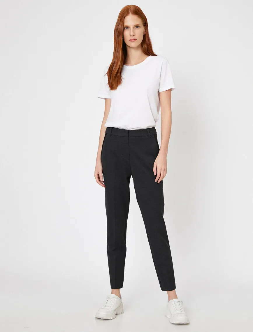 16319 Charcoal Grey Pocket Detail Trousers