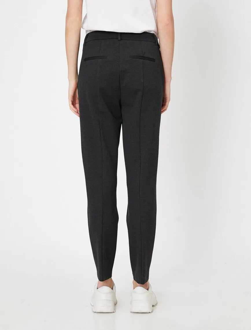 16319 Charcoal Grey Pocket Detail Trousers