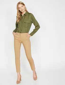 16330 Camel Pocket Detail Trousers