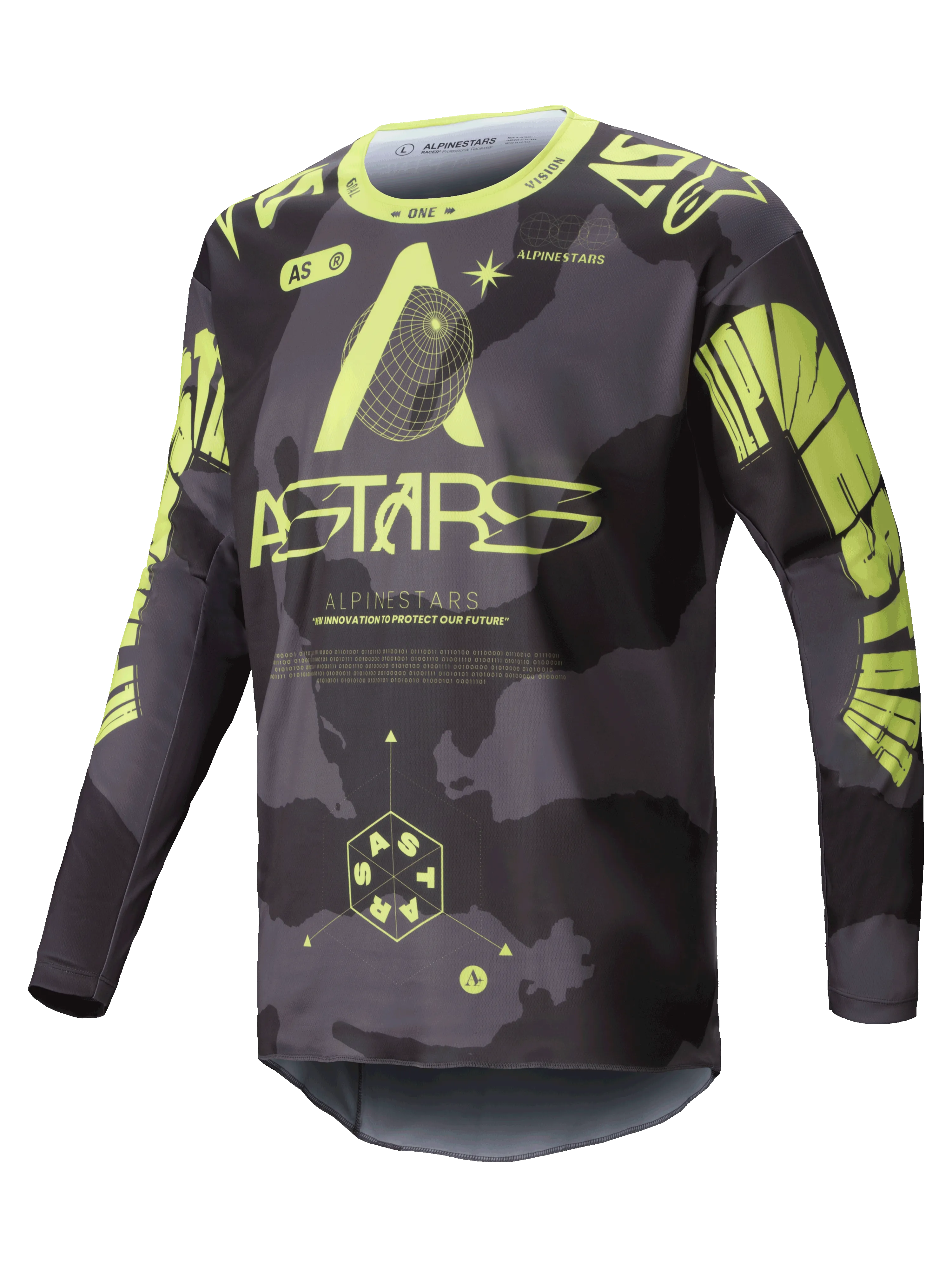 2025 Alpinestars Racer Hollow Jersey Dark Camo Yellow Fluo