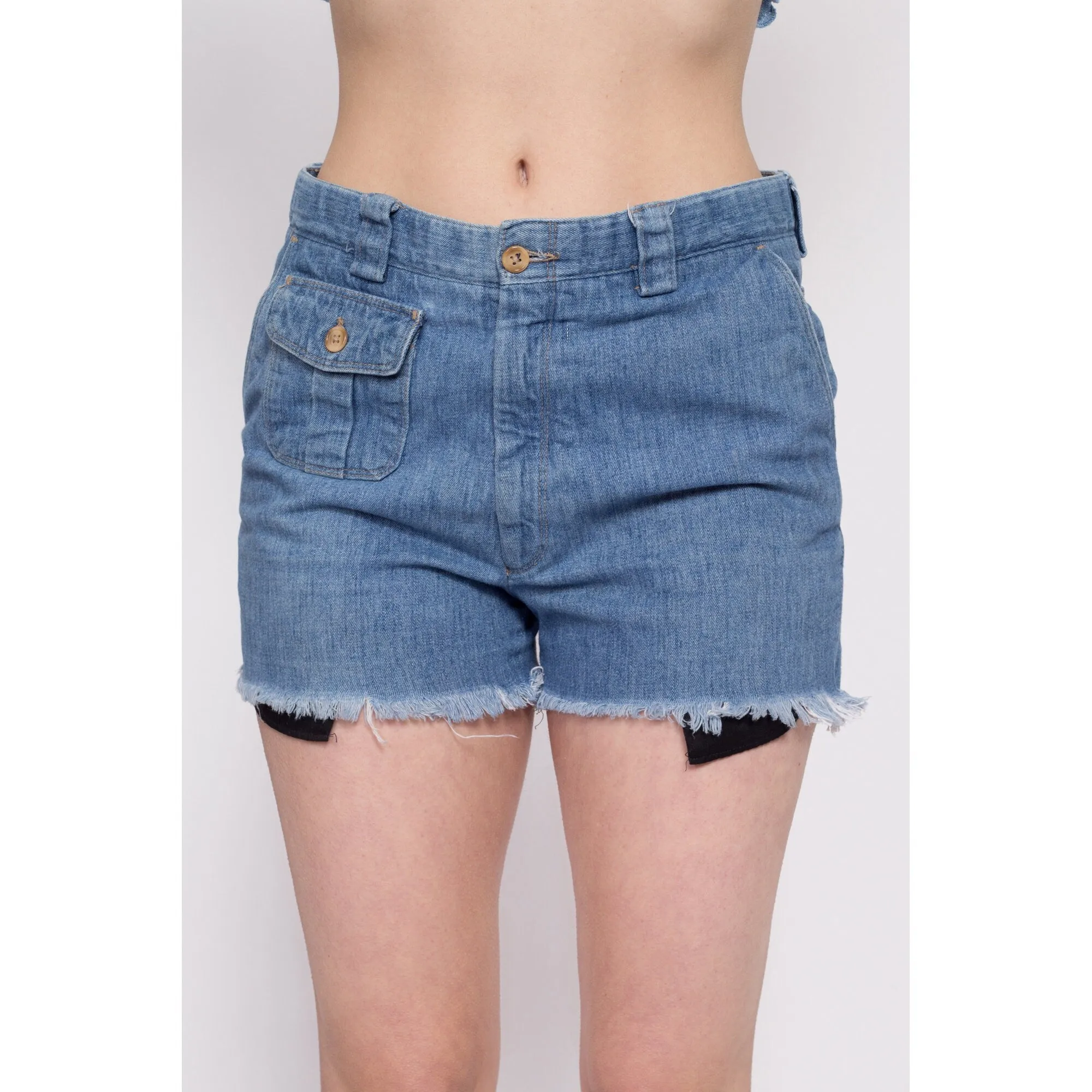 70s Denim Cargo Cut Offs - 31" Waist