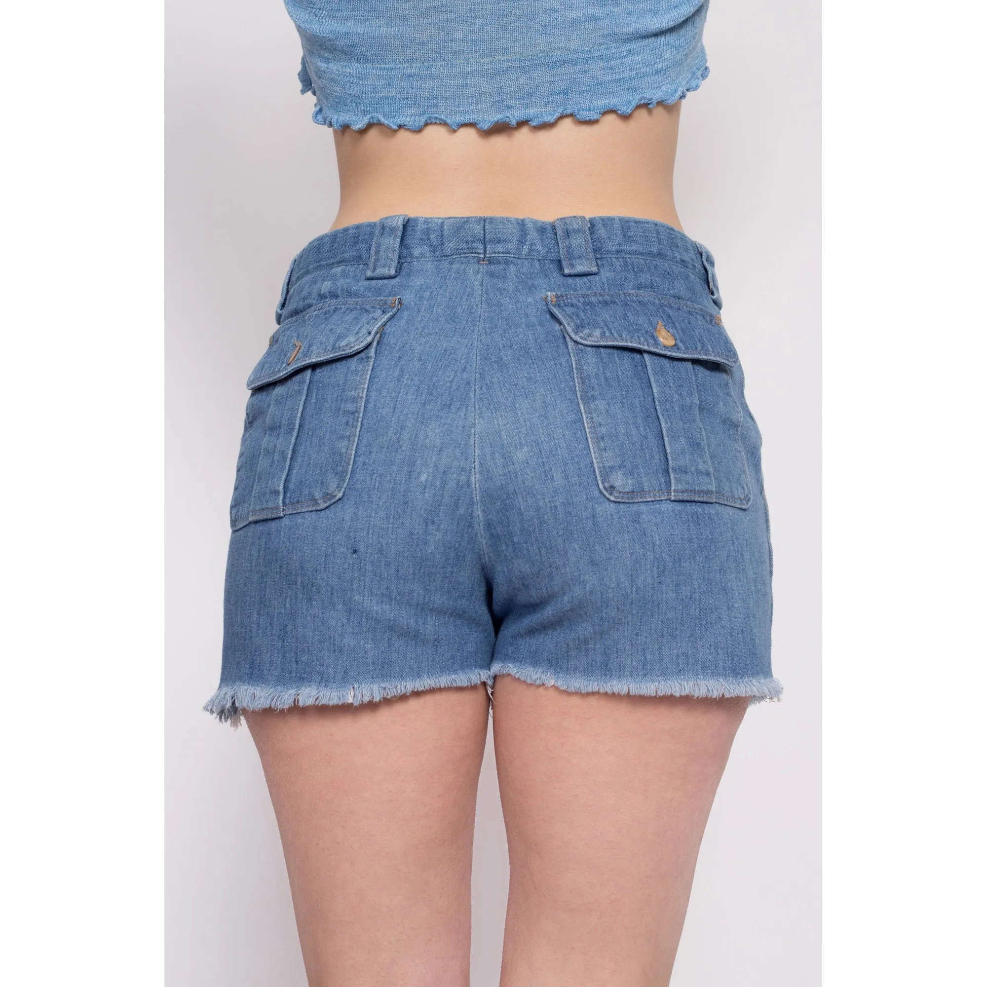70s Denim Cargo Cut Offs - 31" Waist