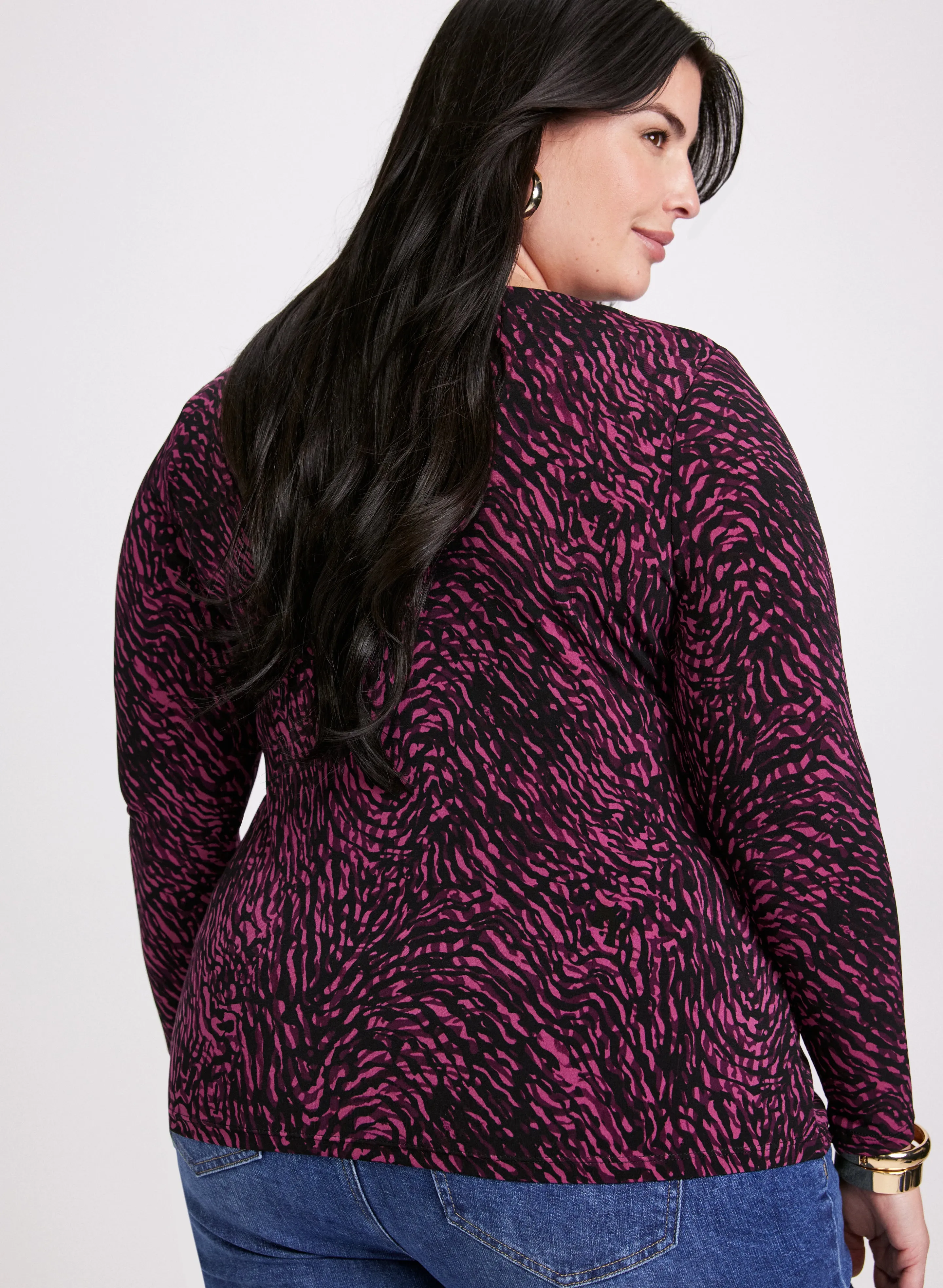 Abstract Buckle Embellished Top