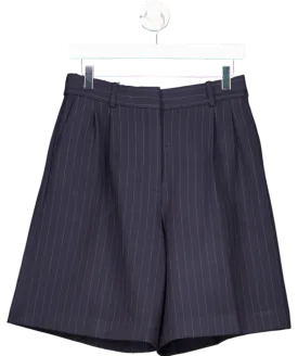 Babaton Blue Pinstripe Bermuda Shorts UK 6