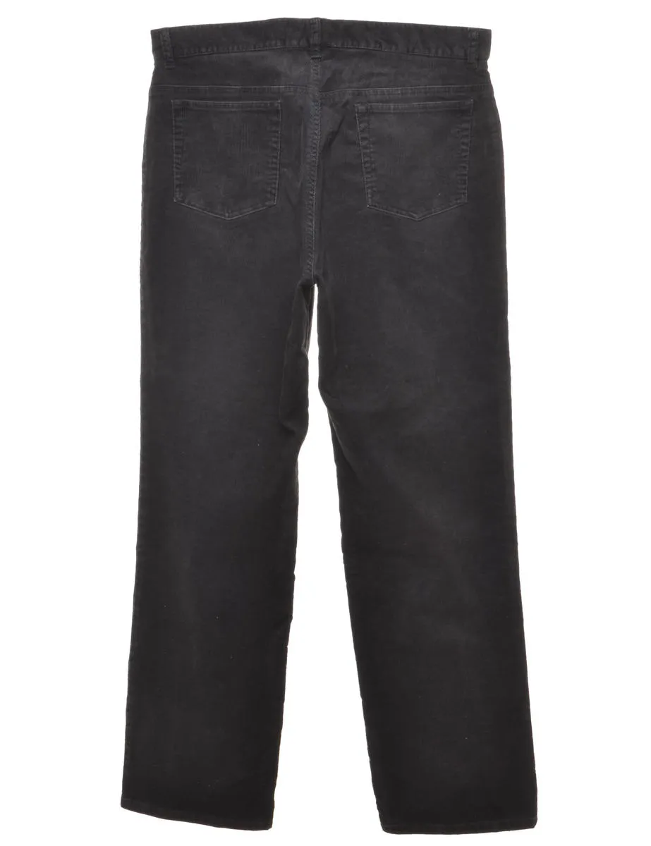 Black Classic Corduroy Trousers - W32 L33