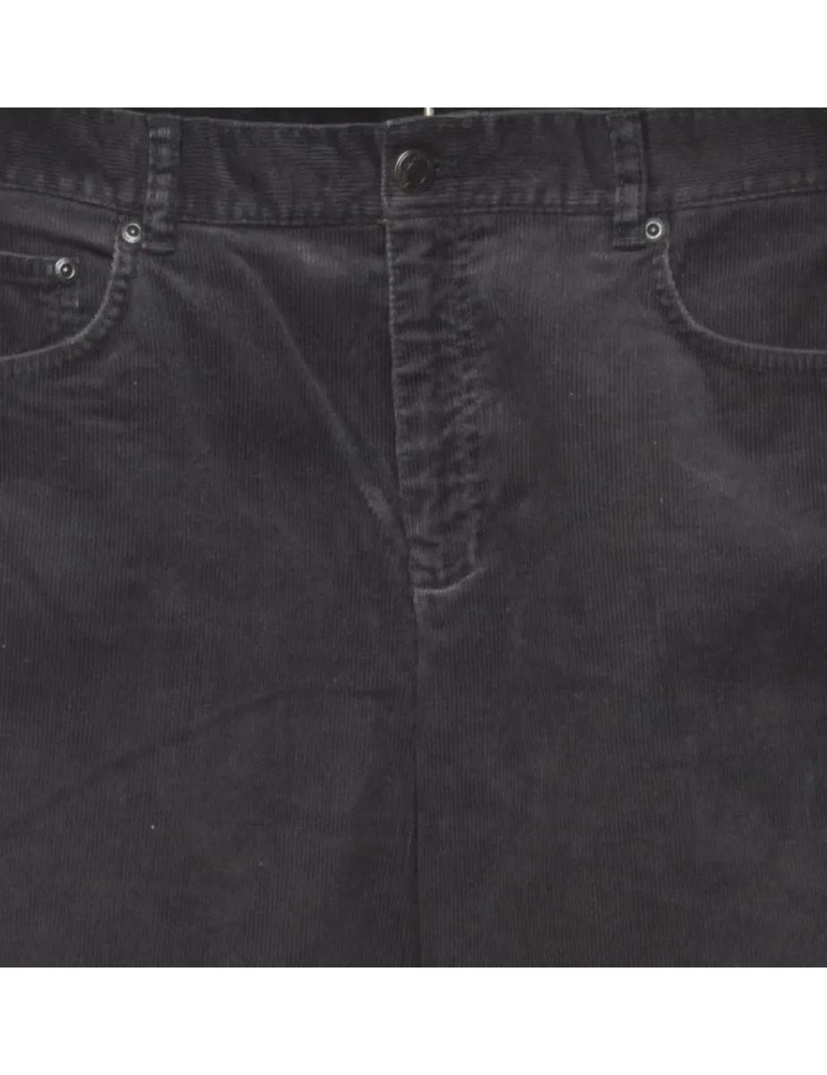 Black Classic Corduroy Trousers - W32 L33