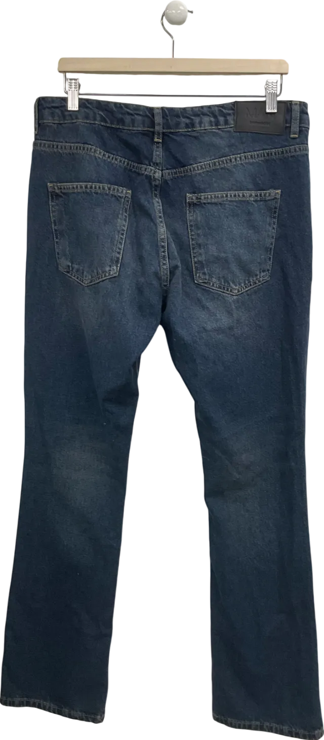 boohooMan Blue Slim Rigid Flare Jeans UK M