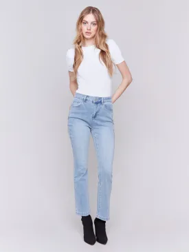 Bootcut Stretch Denim Pants - Light Blue