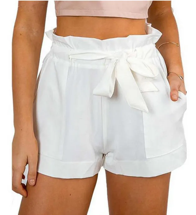 Casual High Waisted Paperbag Shorts Summer