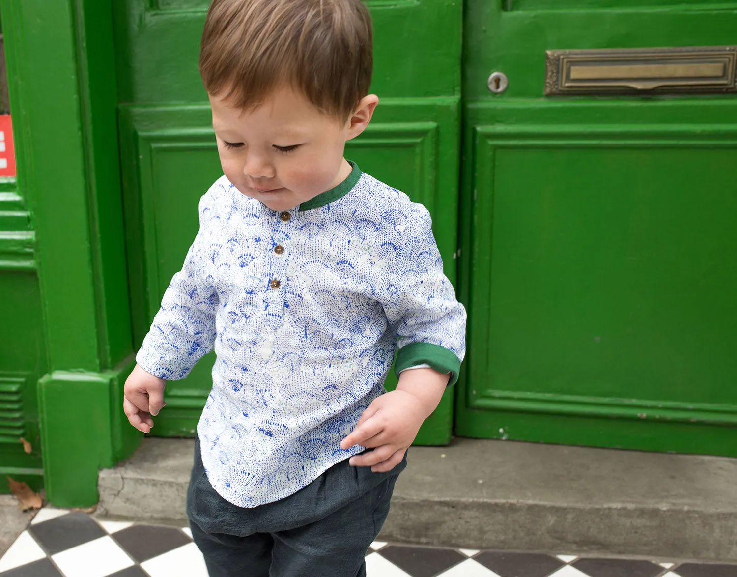 Fin Shirt Top - Blue Floral