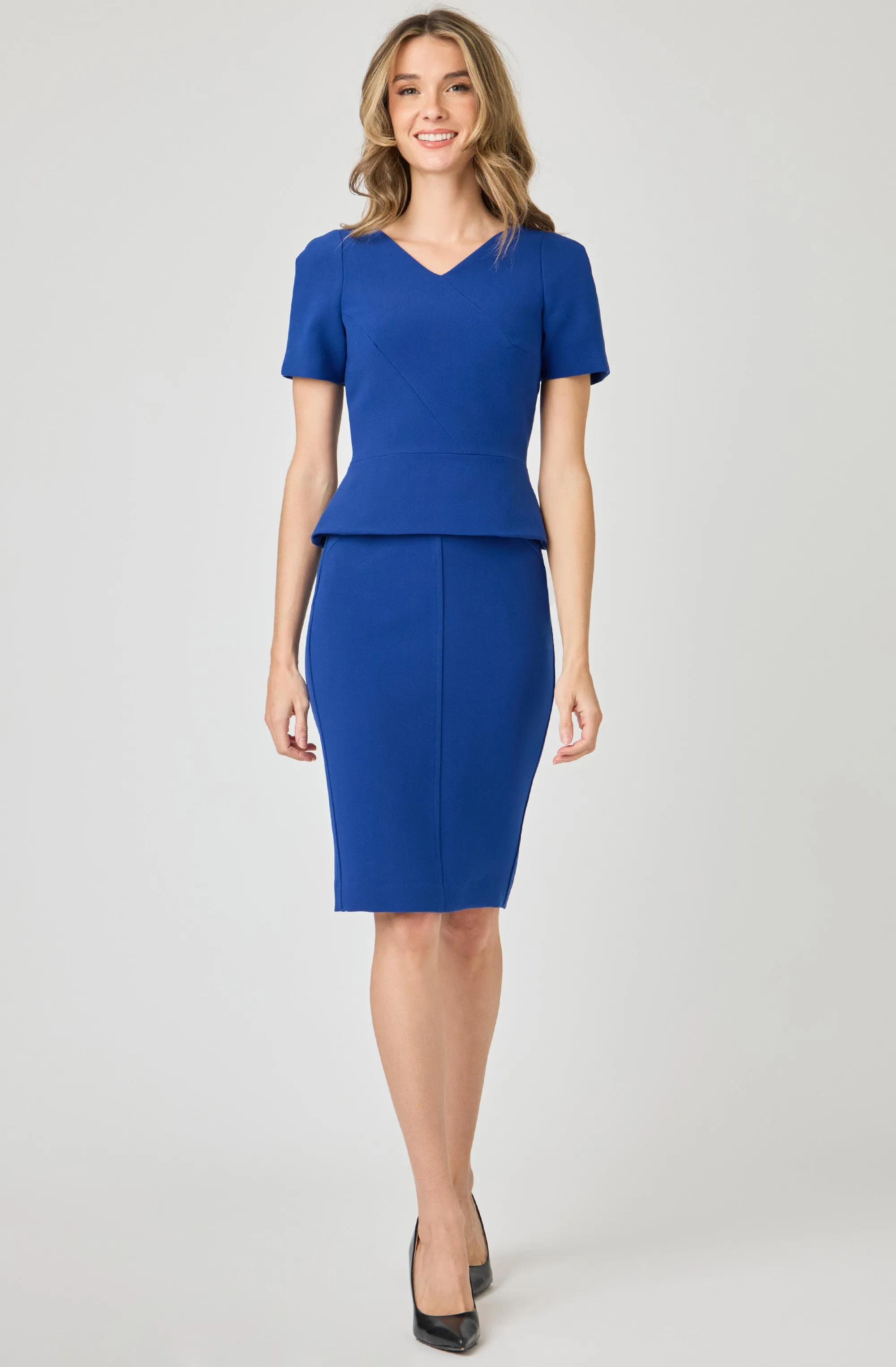 Fitted Pencil Skirt With Middle Seam