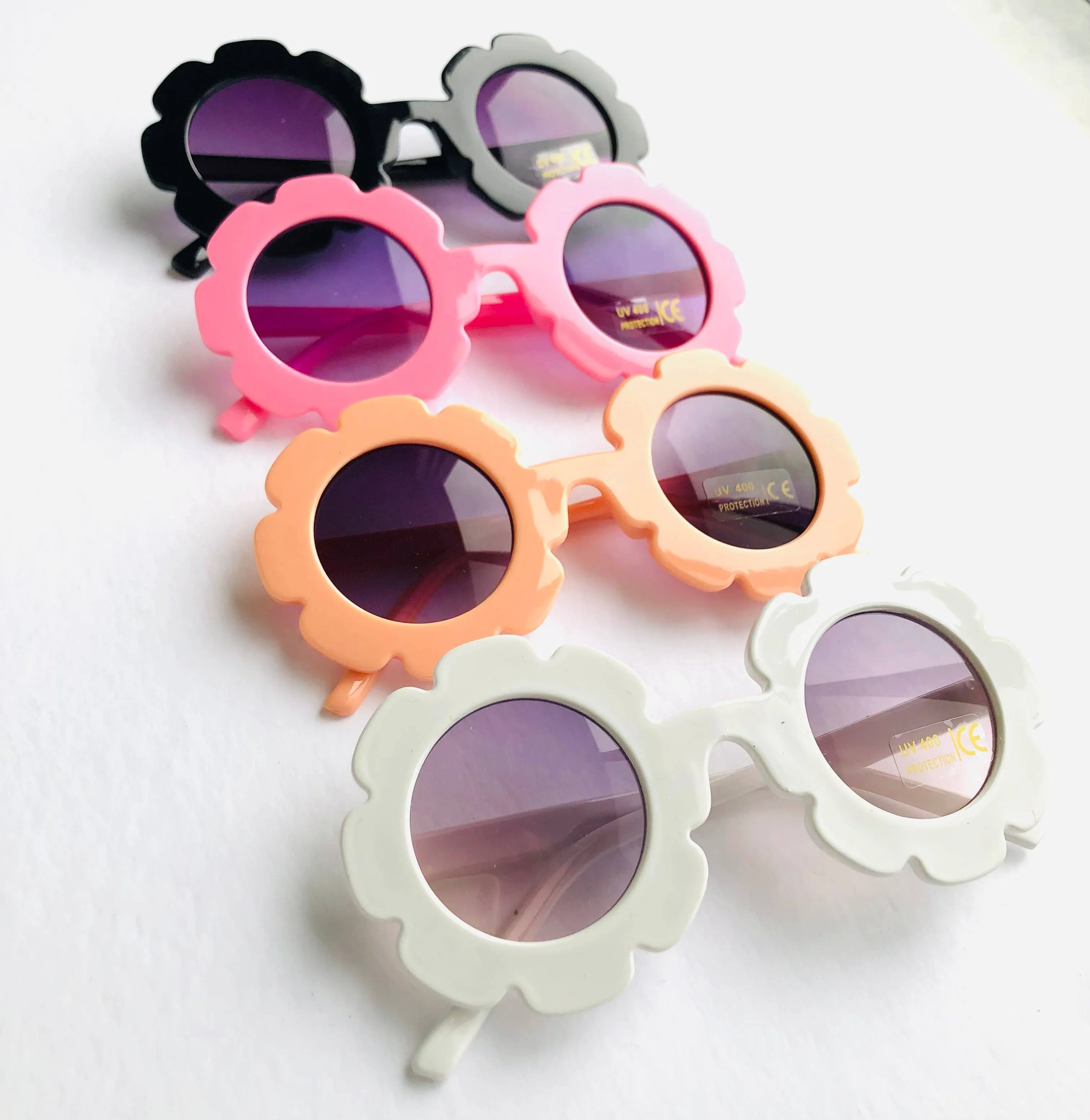 Girl's sunglasses sunflower shape - glossy finish: Black