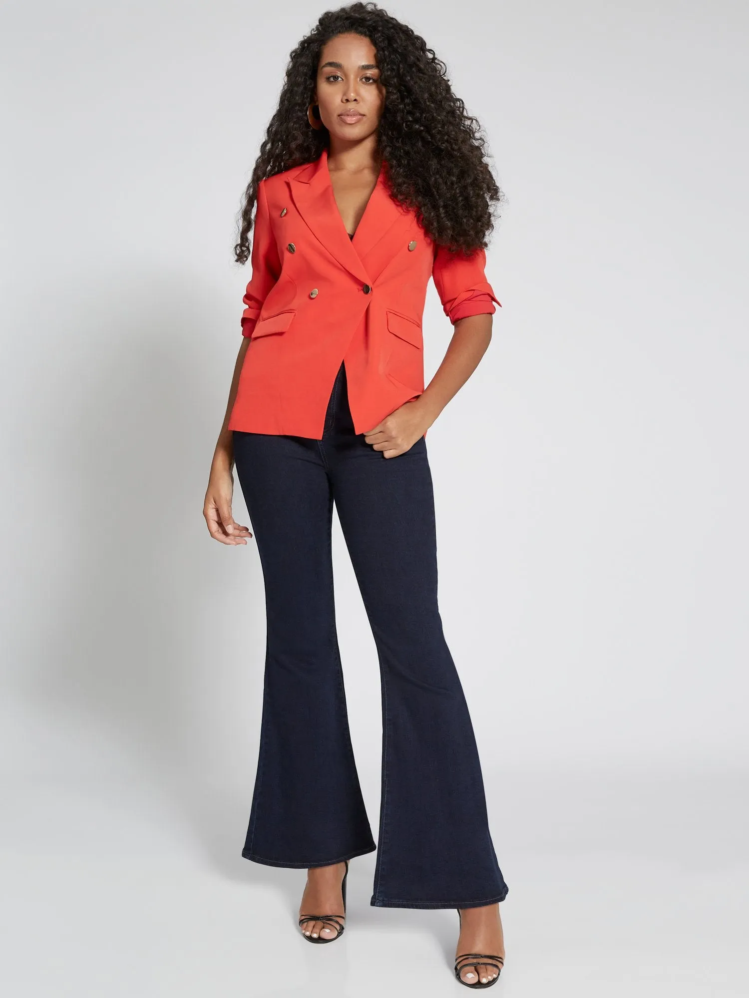 High-Waisted Flare Jeans - Dark Wash