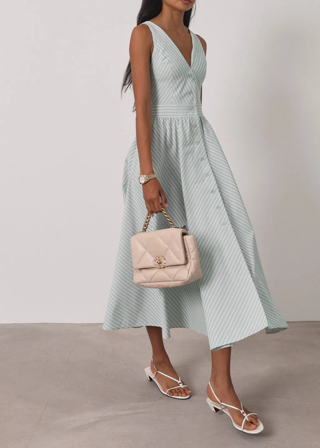 Kesha Stripe Icon Day Dress | Pistachio Pastel