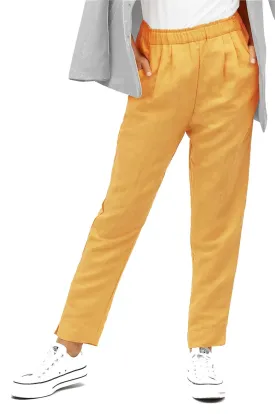 Linen Blend Pull On Trousers