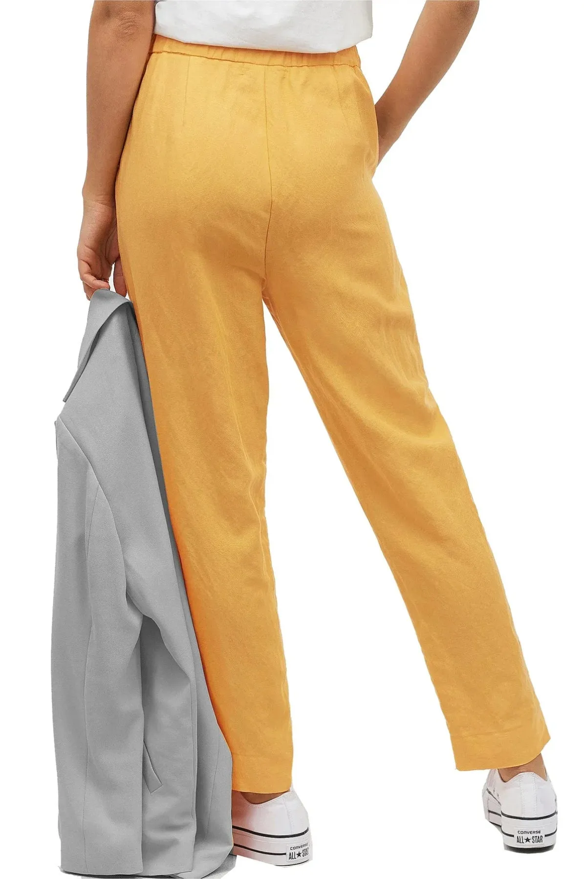 Linen Blend Pull On Trousers