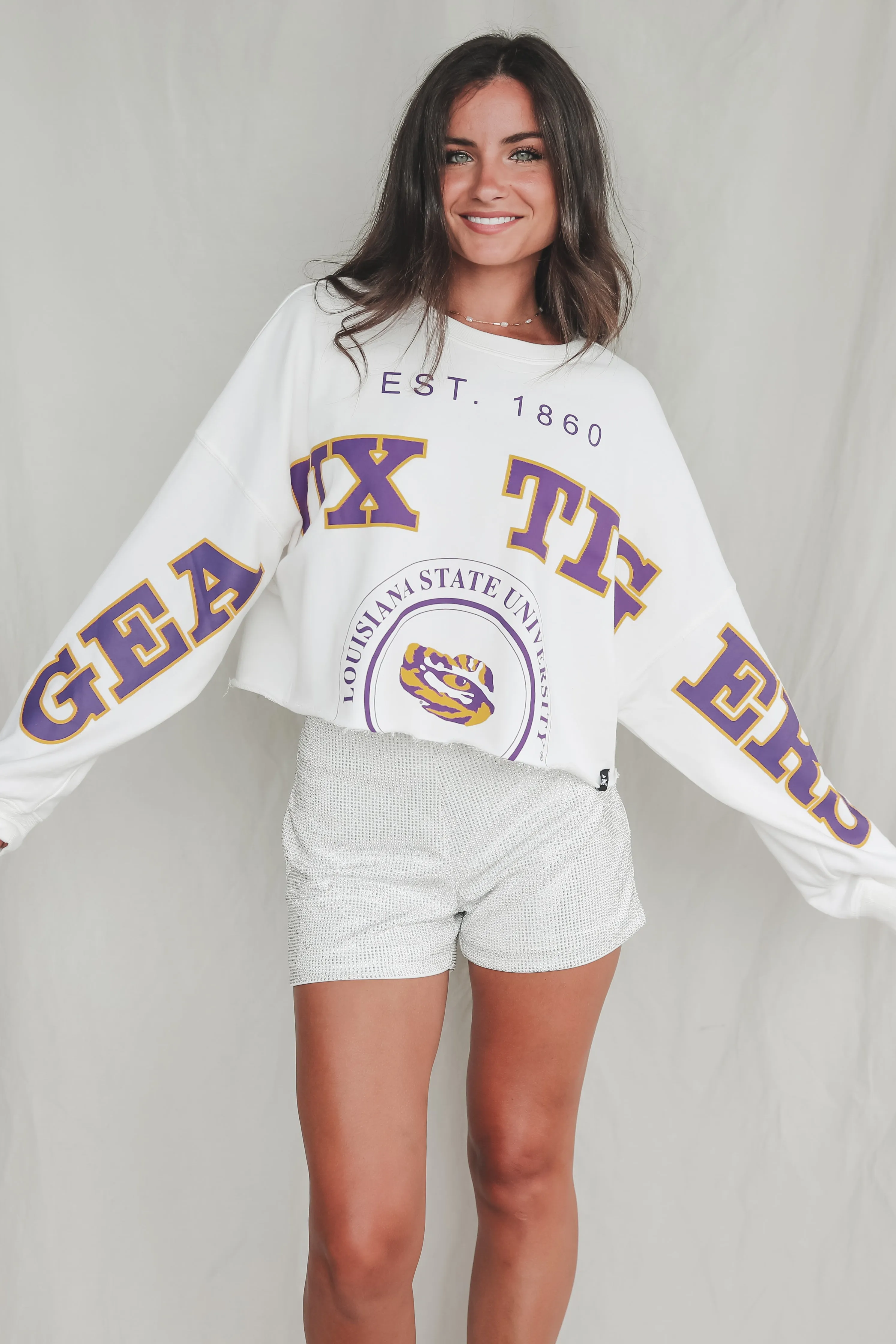 LSU Tigers Crop Long Sleeve Game Day Tee