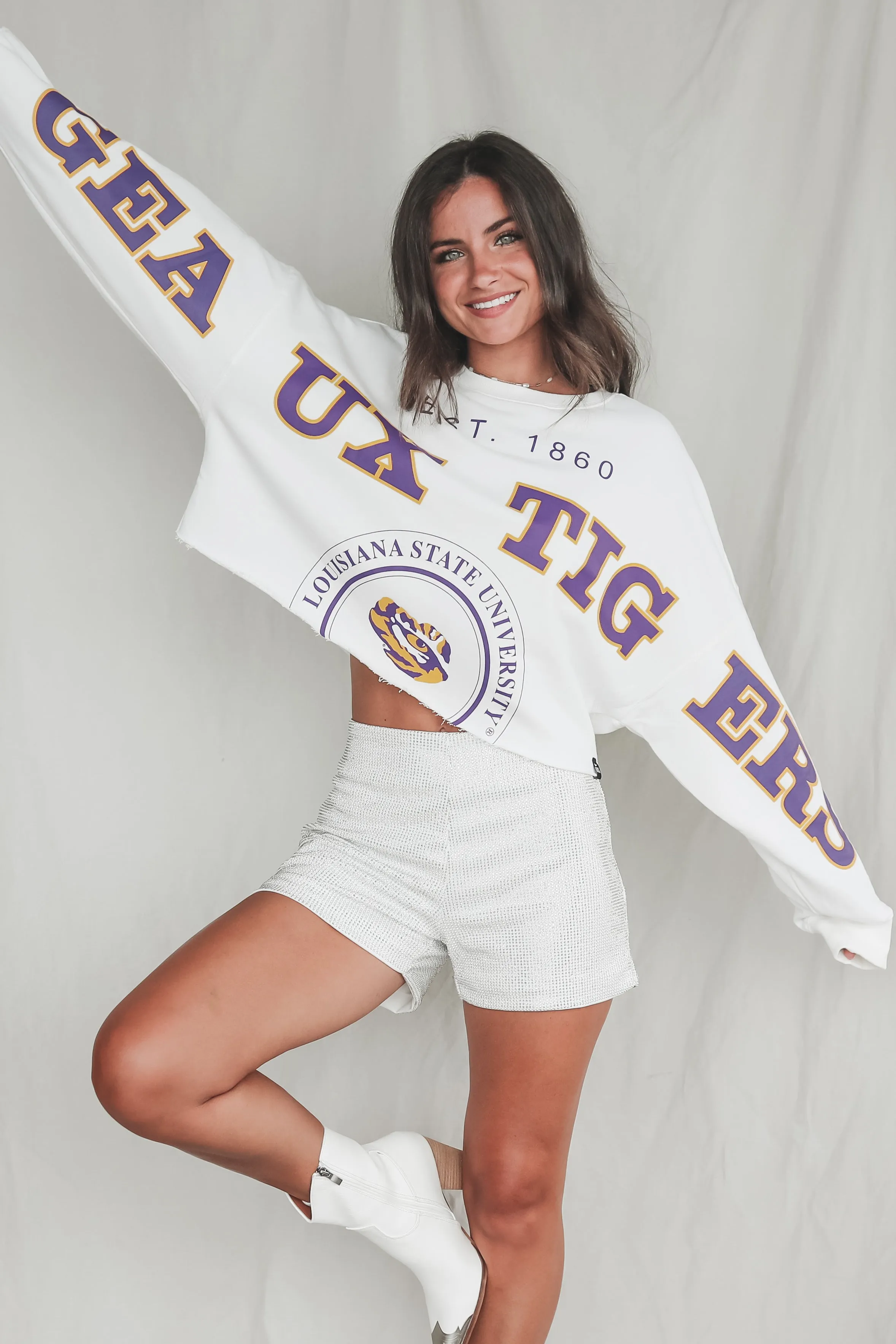 LSU Tigers Crop Long Sleeve Game Day Tee