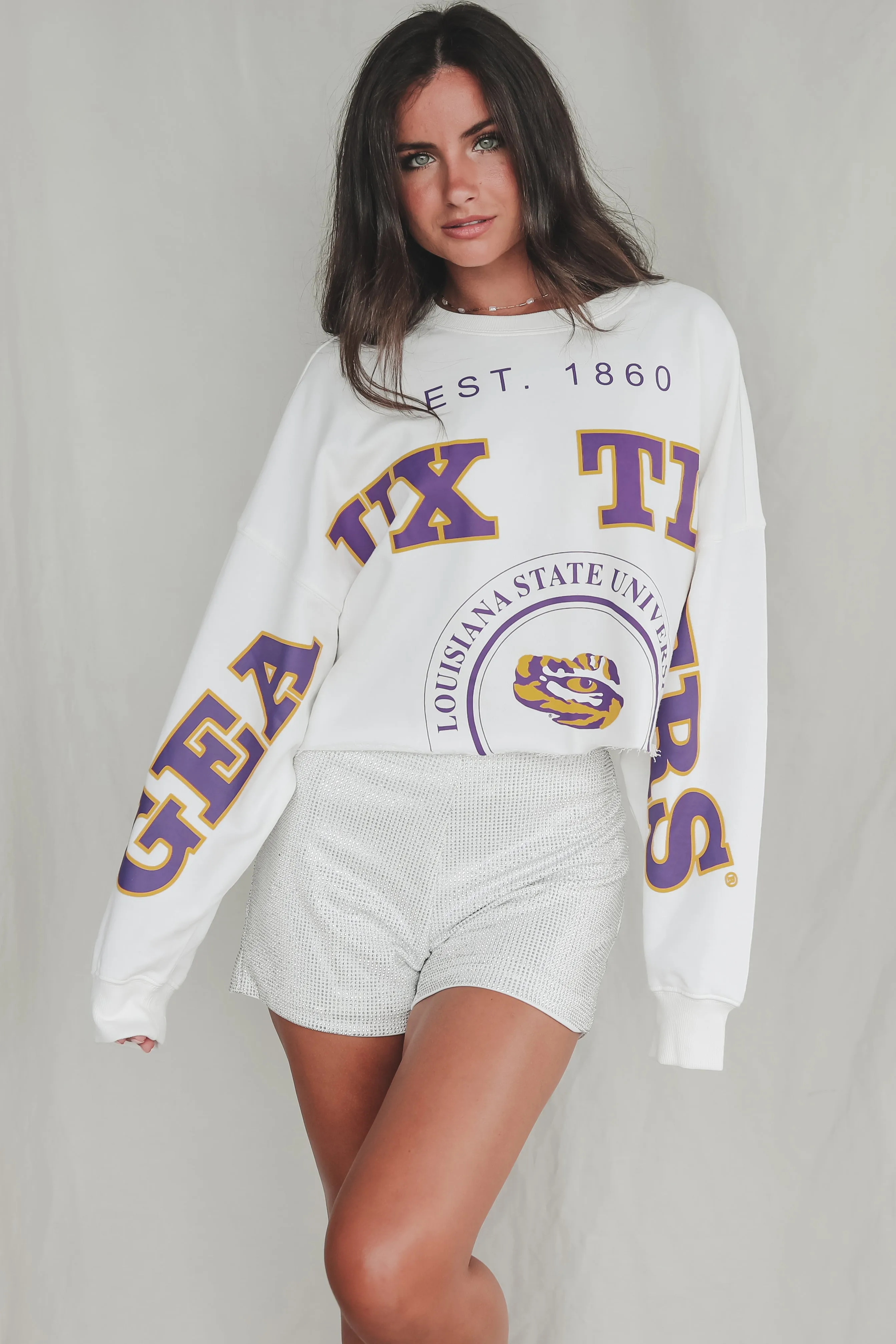 LSU Tigers Crop Long Sleeve Game Day Tee