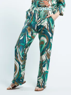 Lucky Pant in Coral Aqua