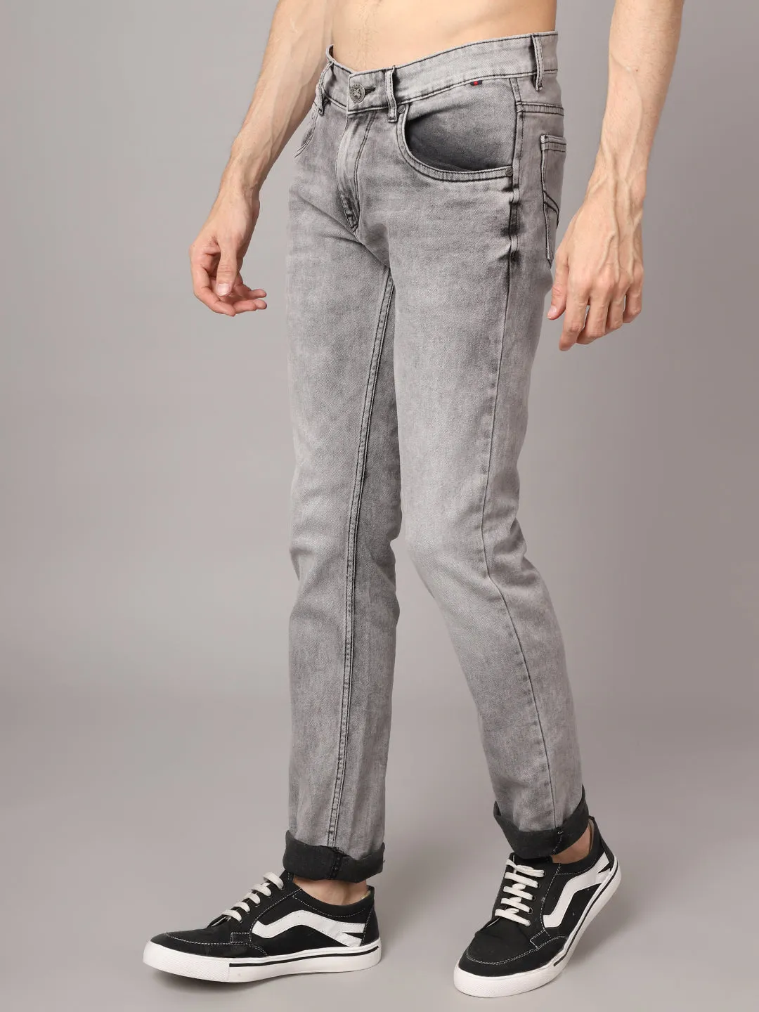 Men's Ultra Narrow fit Heavy Fade Dark Grey  Jeans
