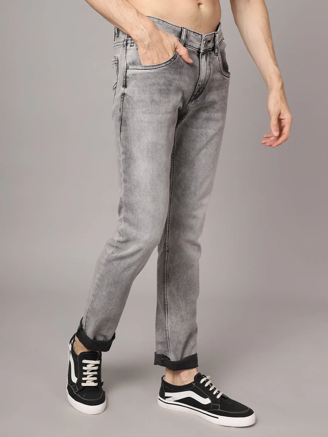 Men's Ultra Narrow fit Heavy Fade Dark Grey  Jeans