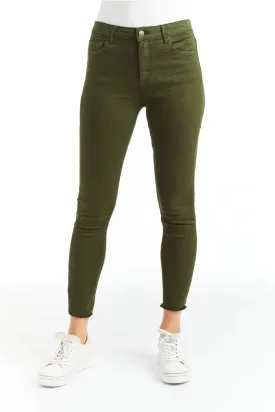 Mona High Rise Fray Hem Pants