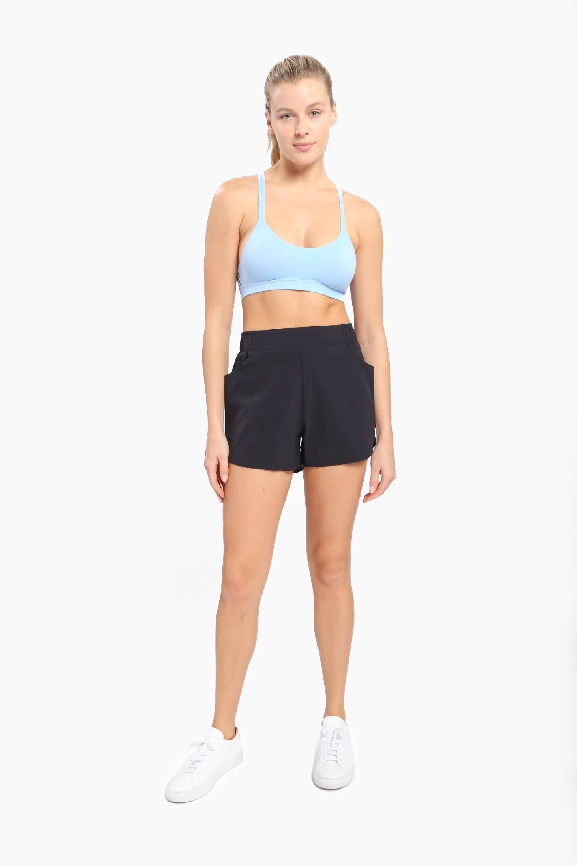 Mono B - Athleisure Shorts with Curved Hemline WOMEN (AP-A125)