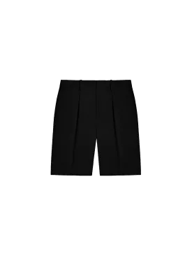 Organic Cotton Tailored Shorts—black