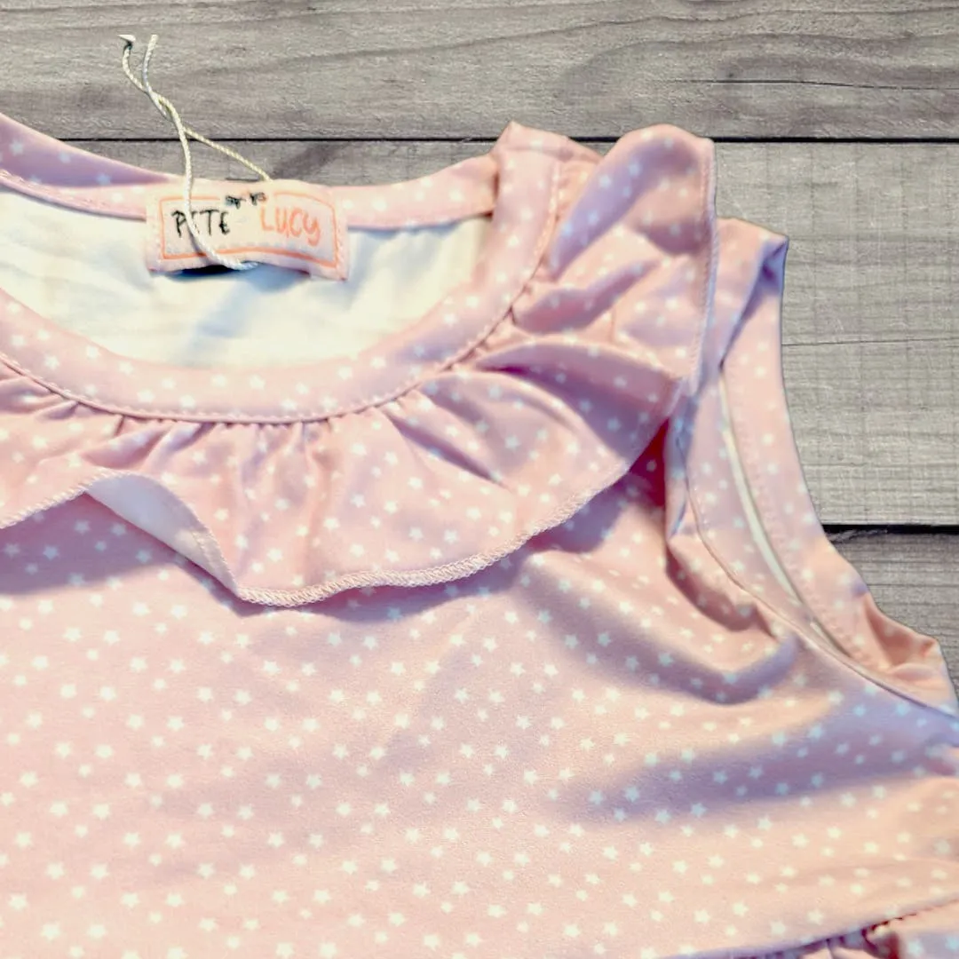 PETE   LUCY Pink and Blue Princess Carriage 2-Piece Short Set 2T