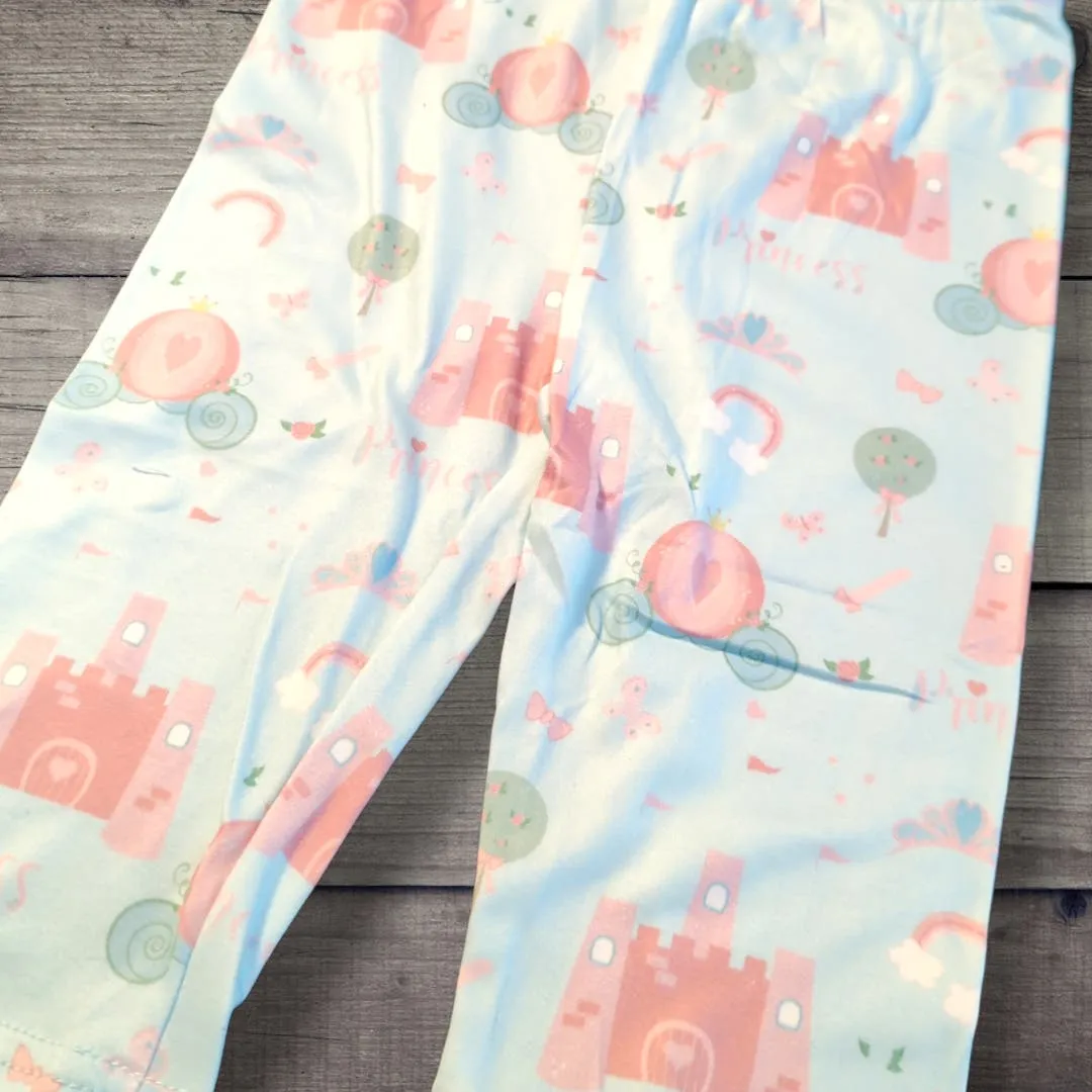 PETE   LUCY Pink and Blue Princess Carriage 2-Piece Short Set 2T