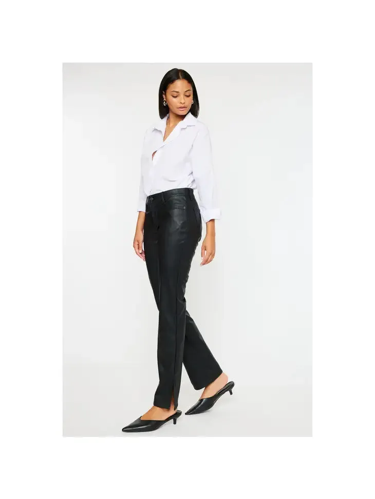 Petite Y2k Bootcut Faux Leather Pants