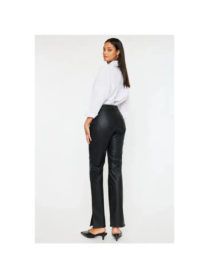 Petite Y2k Bootcut Faux Leather Pants