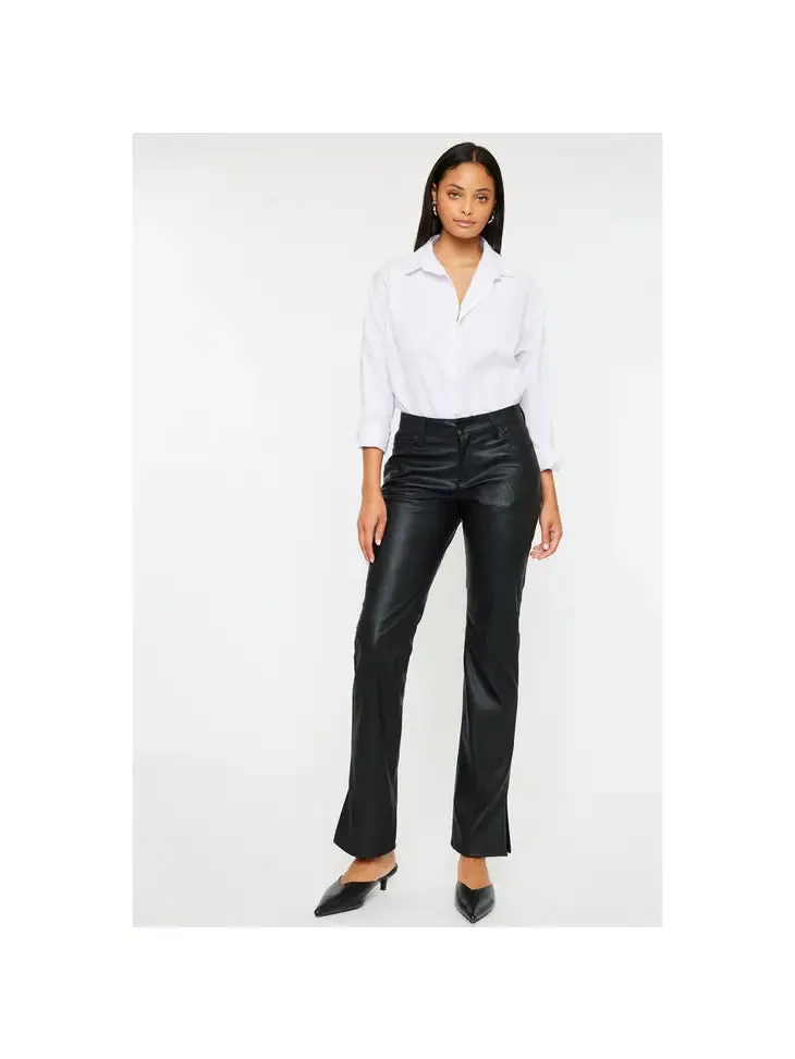 Petite Y2k Bootcut Faux Leather Pants