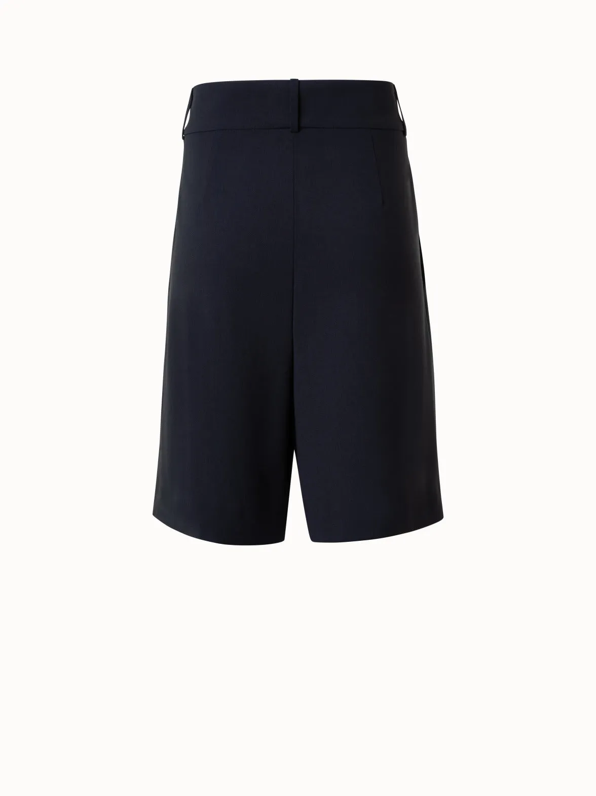 Pleated Cool Wool Bermuda Shorts