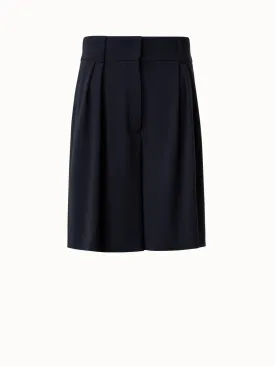 Pleated Cool Wool Bermuda Shorts