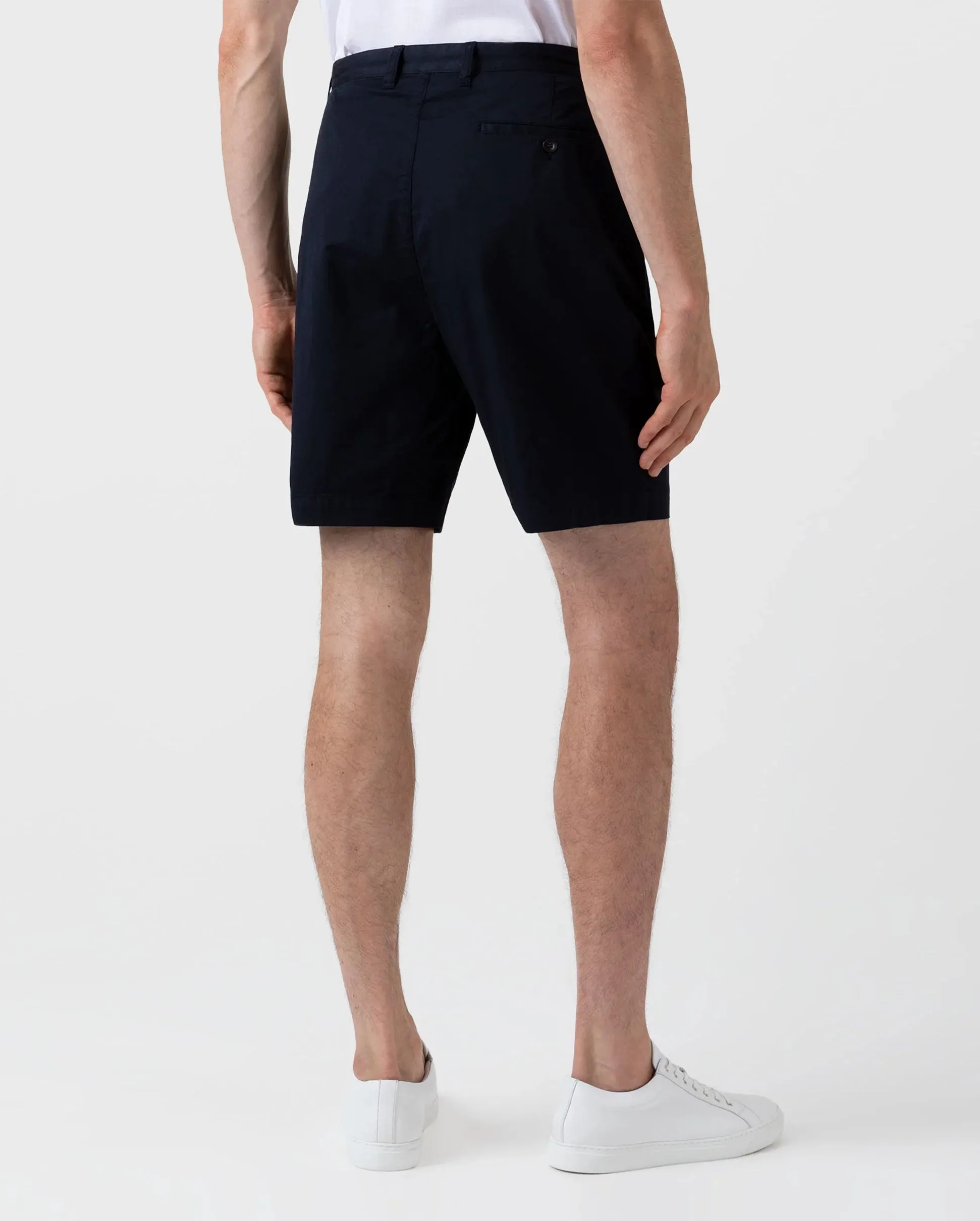 PLEATED TWILL SHORT / NAVY
