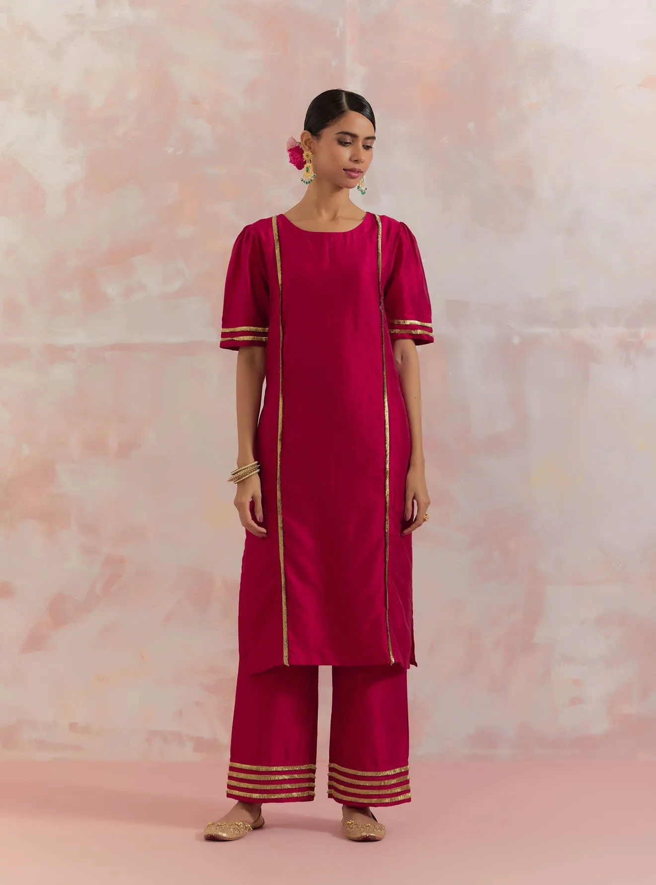 Red Rukbat Kurta