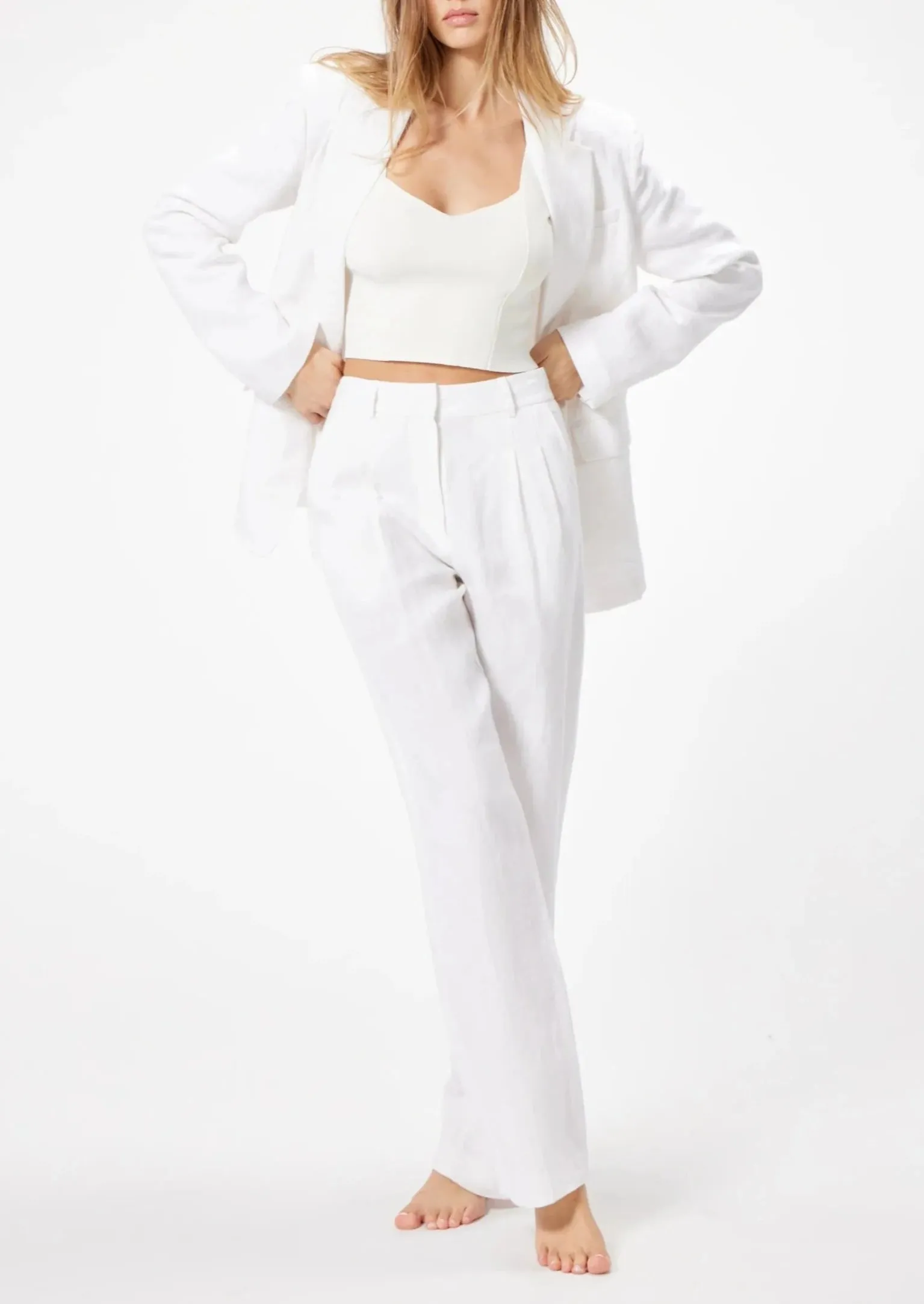 Reise Linen Pant - White