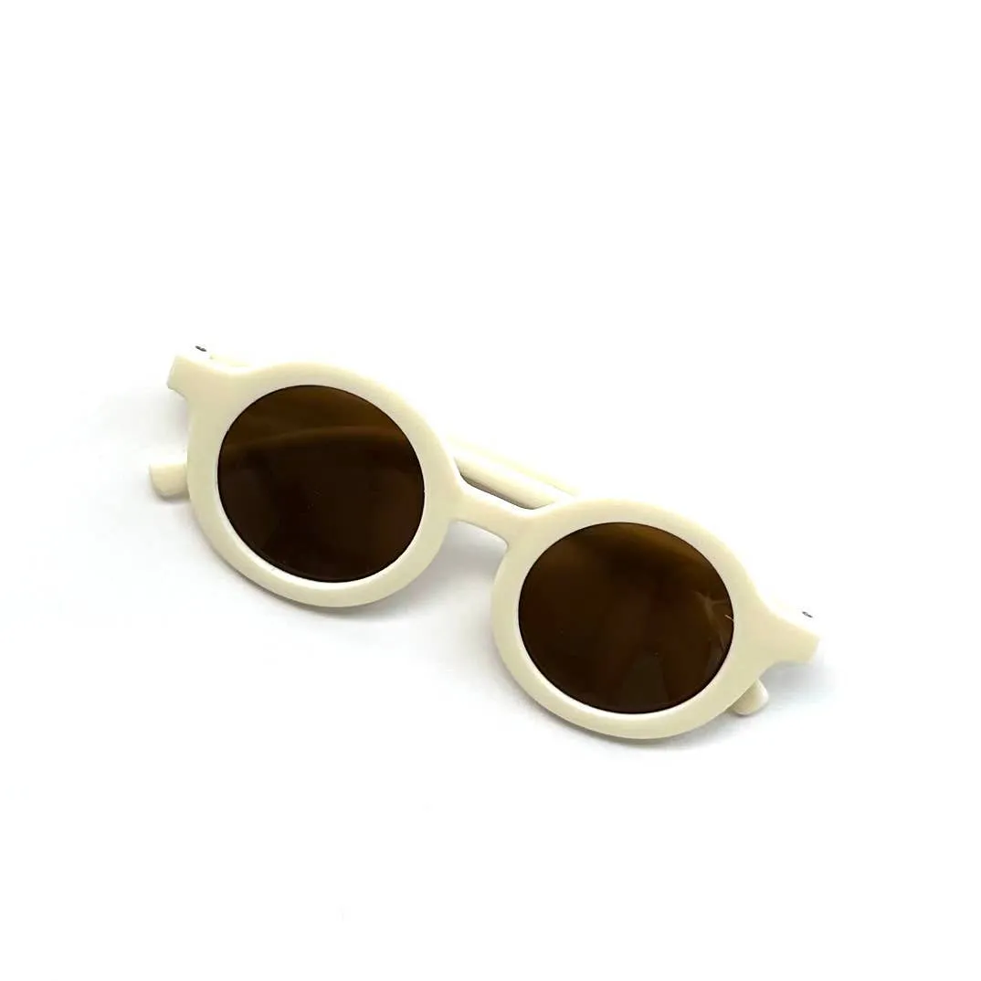 Retro Round Kids Sunglasses Matt Finish: Mustard