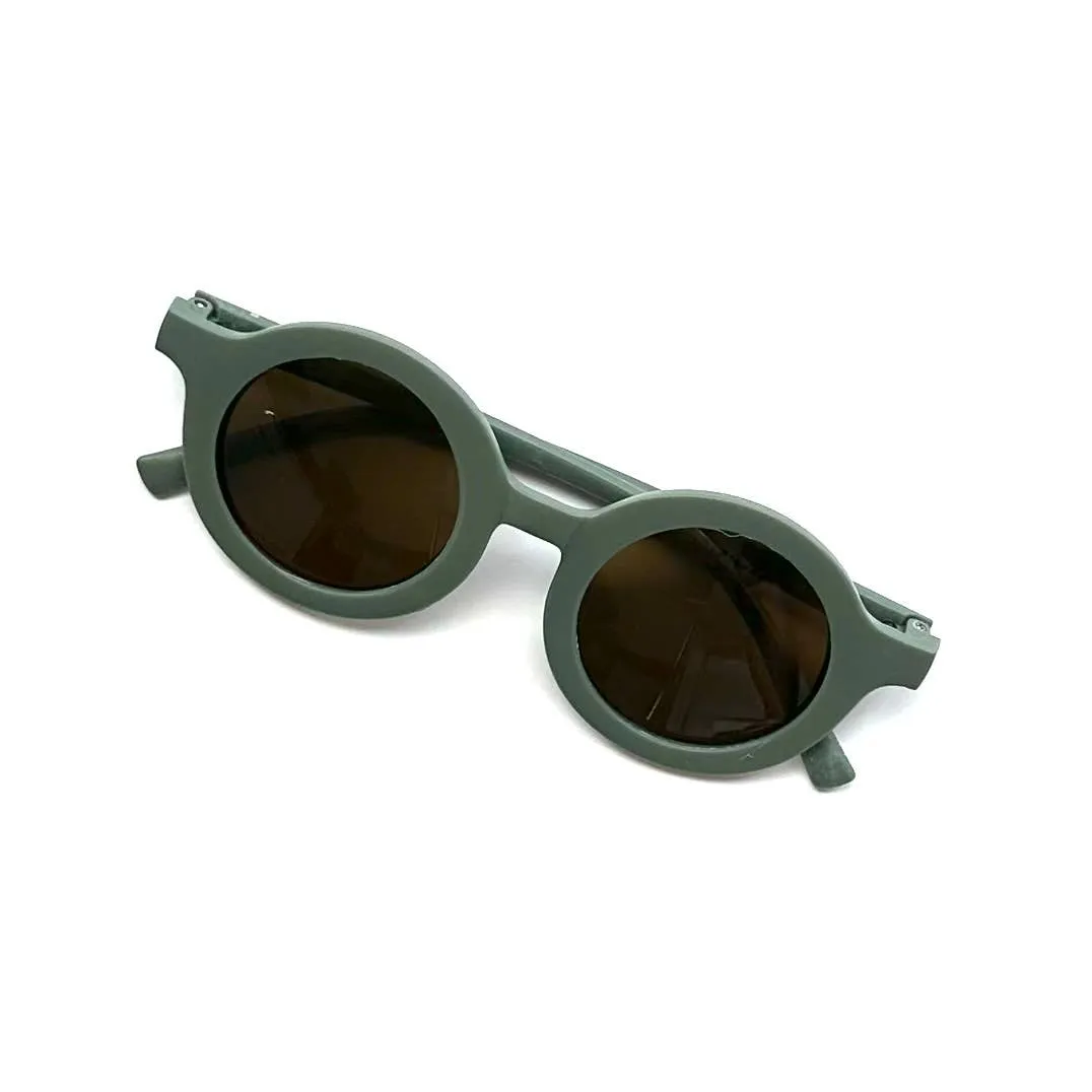 Retro Round Kids Sunglasses Matt Finish: Mustard