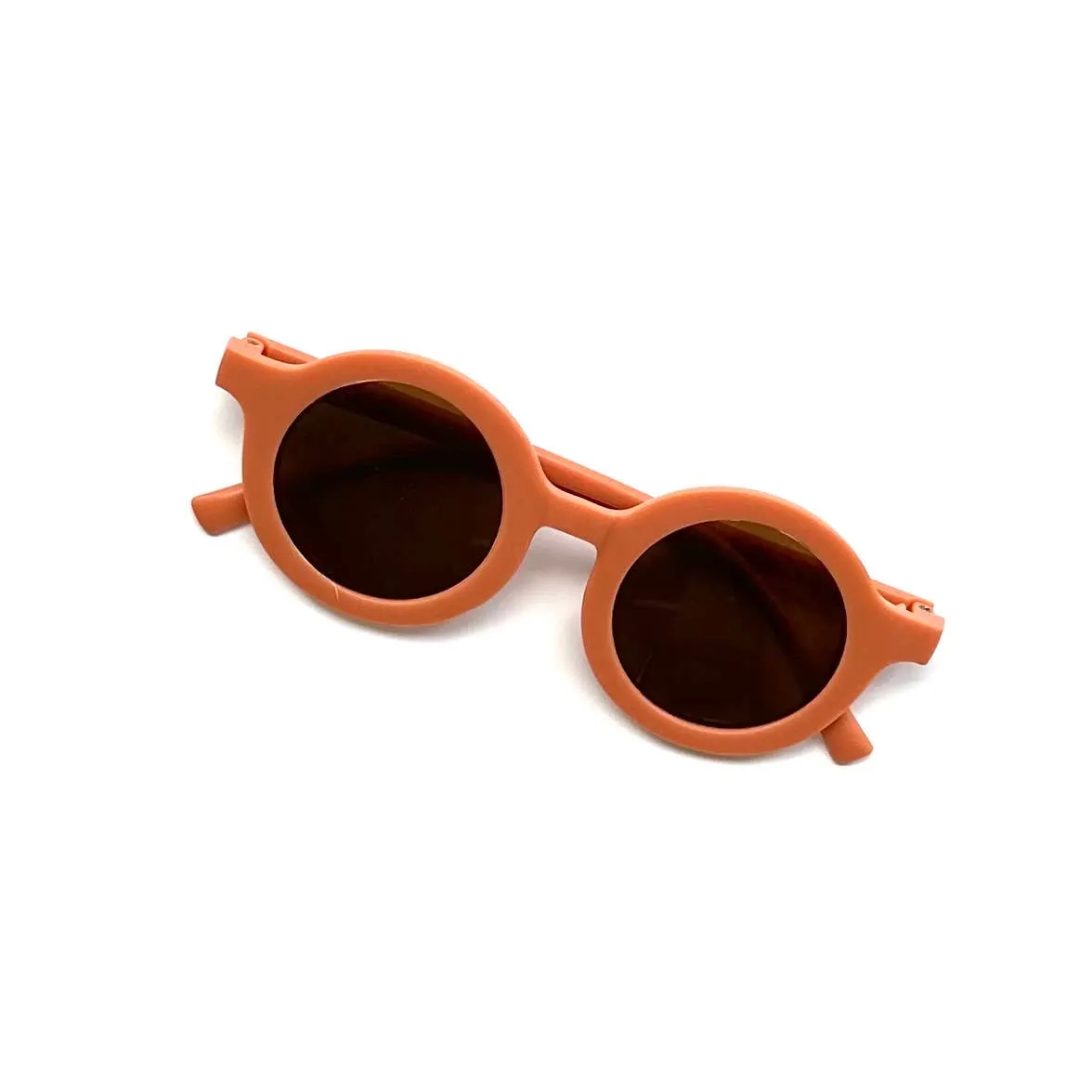 Retro Round Kids Sunglasses Matt Finish: Mustard