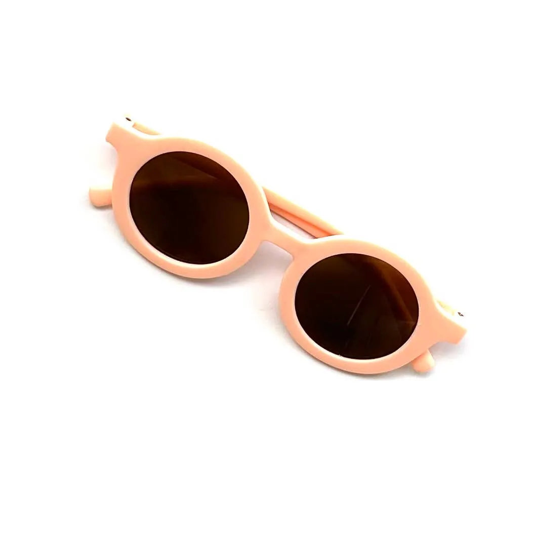 Retro Round Kids Sunglasses Matt Finish: Mustard