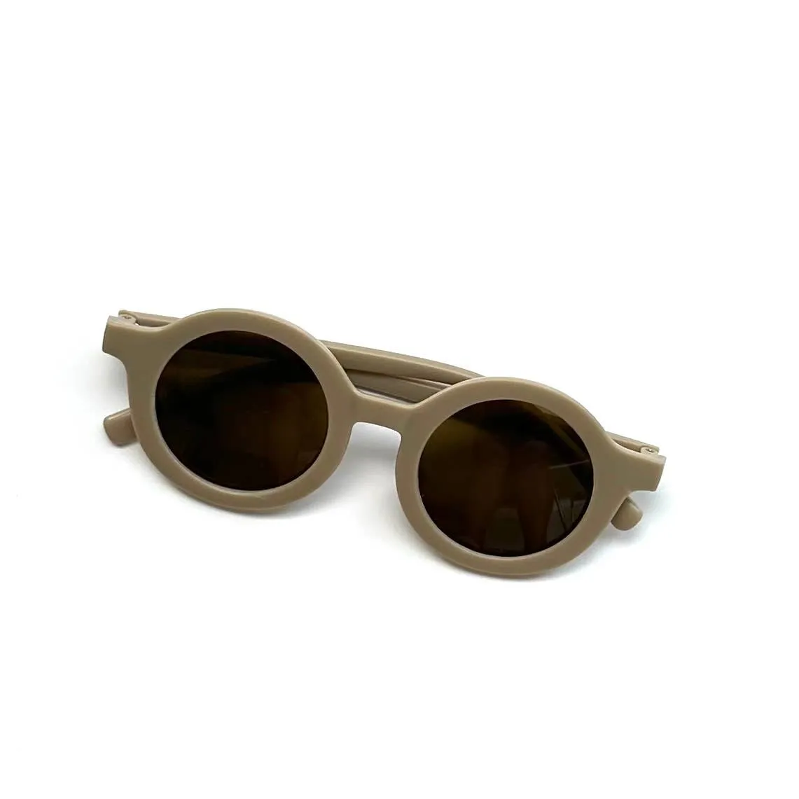 Retro Round Kids Sunglasses Matt Finish: Mustard