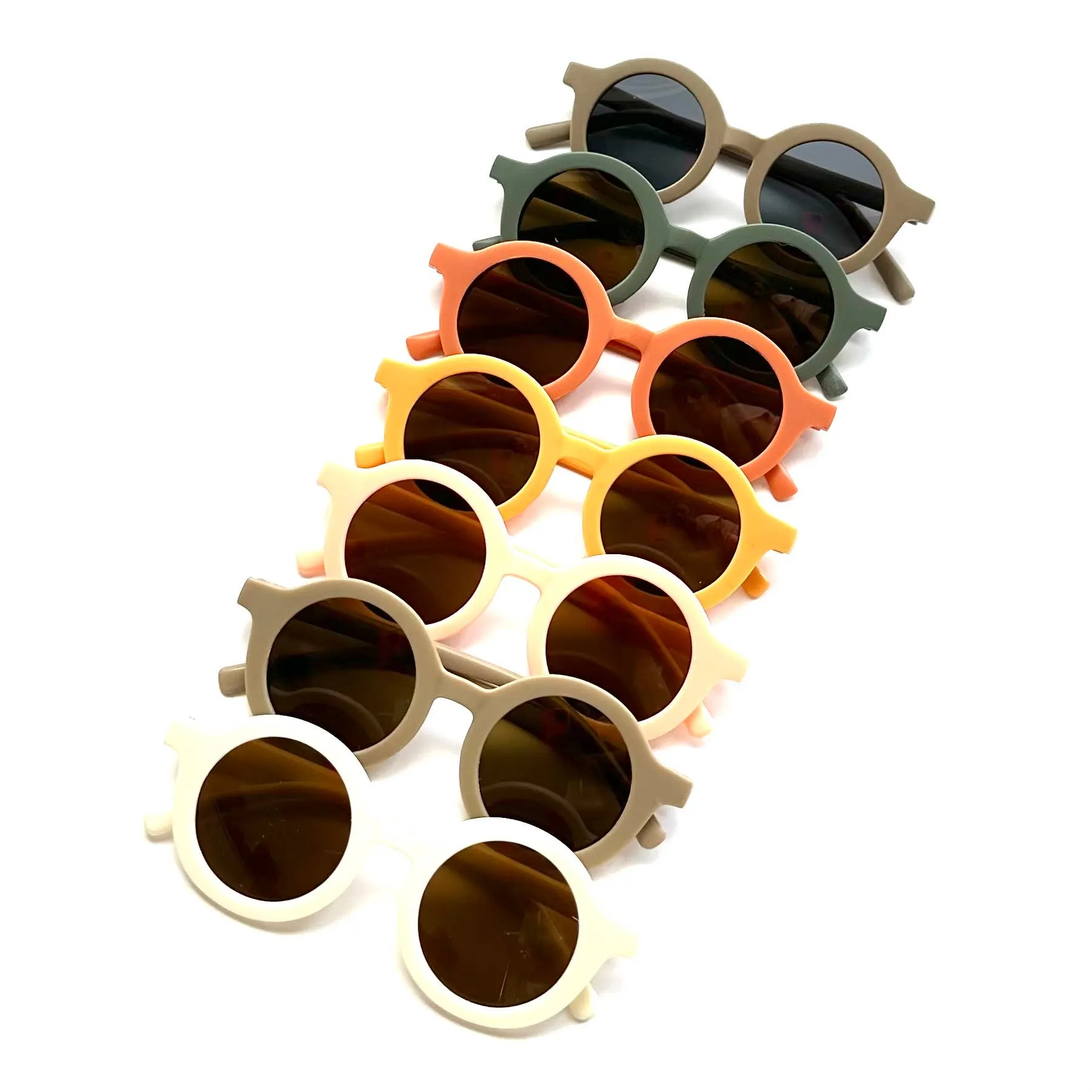 Retro Round Kids Sunglasses Matt Finish: Rusty