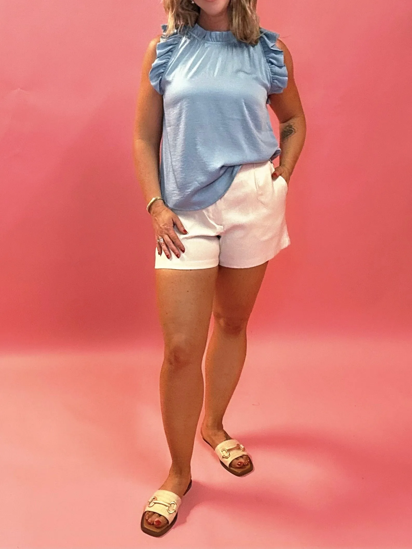 Rosalia Shorts Tailored Shorts in Taupe
