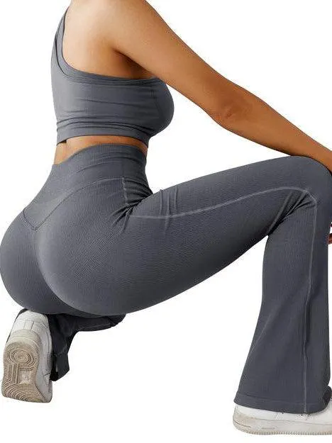 Seamless Ribbed Flare Leggings