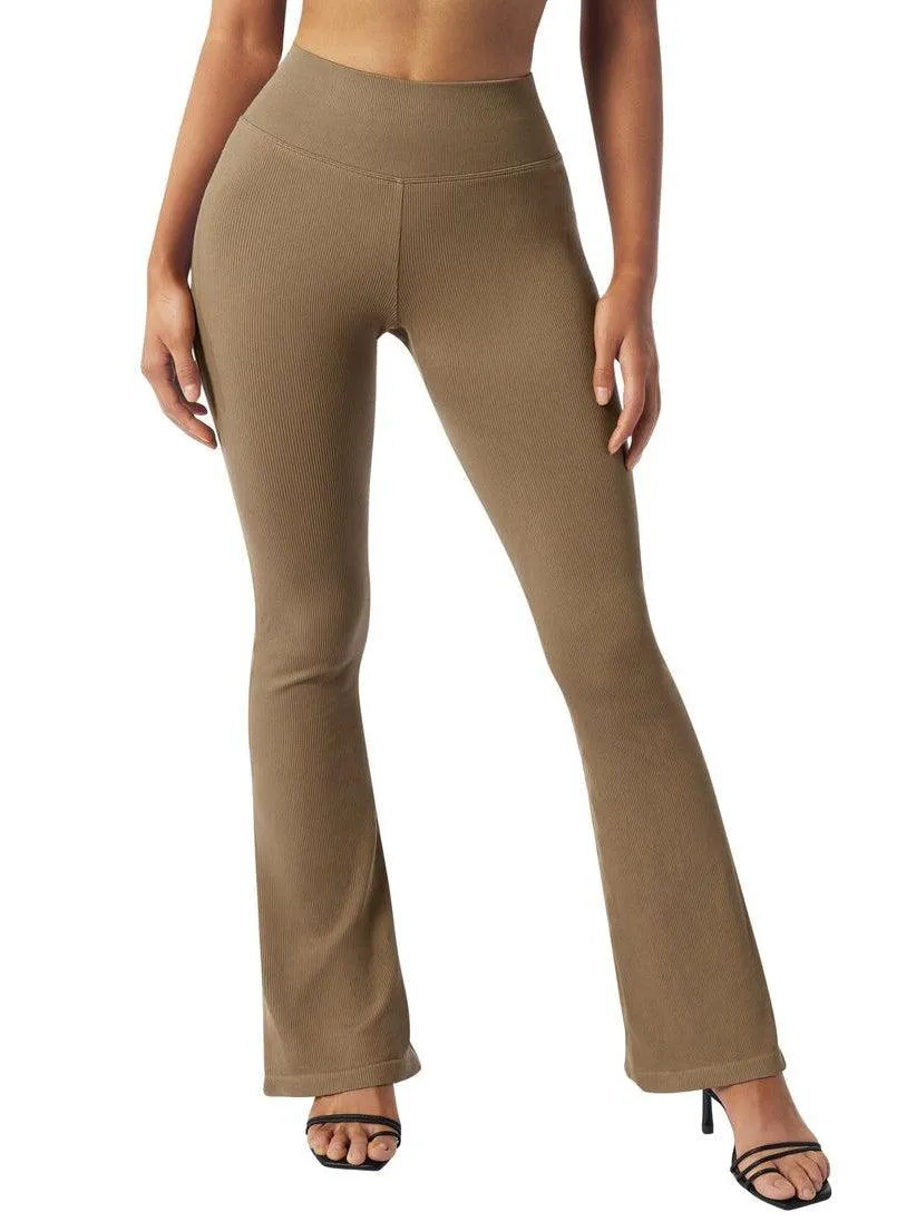 Seamless Ribbed Flare Leggings