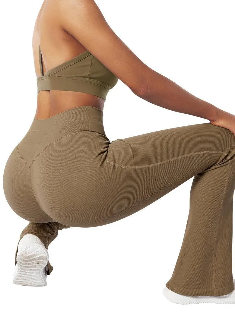 Seamless Ribbed Flare Leggings