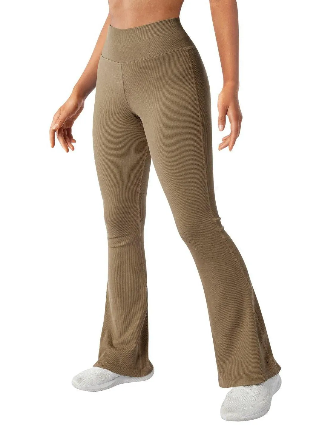 Seamless Ribbed Flare Leggings